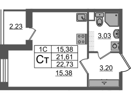 Студия № 135 Корп.: 6.5 , Секция 2  в ЖК Парадный ансамбль