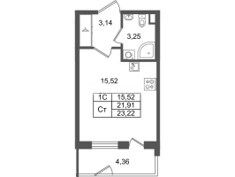 Студия № 783 Корп.: 8.1 , Секция 2.3  в ЖК Парадный ансамбль