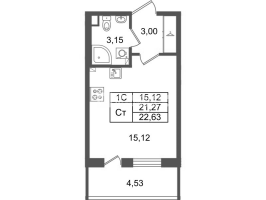 Студия № 329 Корп.: 8.1 , Секция 1.7  в ЖК Парадный ансамбль