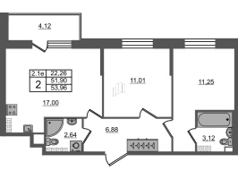 3 ккв (Евро) № 85 Корп.: 4 , Секция 2  в ЖК Парадный ансамбль
