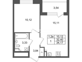 2 ккв (Евро) № 144 Корп.: 8.2 , Секция 3  в ЖК Парадный ансамбль