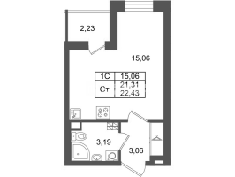 Студия № 632 Корп.: 8.1 , Секция 1.12  в ЖК Парадный ансамбль