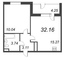 2 ккв (Евро) № 216 Корп.: 1.2 , Секция 5  в ЖК Парадный ансамбль