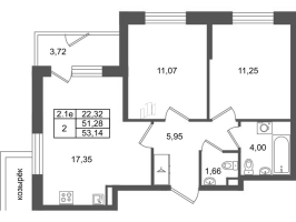 3 ккв (Евро) № 8 Корп.: 8.5 , Секция 1  в ЖК Парадный ансамбль