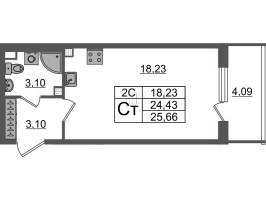 Студия № 153 Корп.: 7.8 , Секция 3  в ЖК Парадный ансамбль