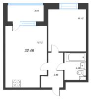 2 ккв (Евро) № 263 Корп.: 8.2 , Секция 6  в ЖК Парадный ансамбль