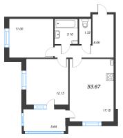 3 ккв (Евро) № 89 Корп.: 1.1 , Секция 2  в ЖК Парадный ансамбль