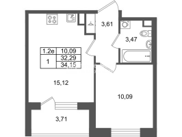 2 ккв (Евро) № 146 Корп.: 8.1 , Секция 1.4  в ЖК Парадный ансамбль