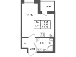 Студия № 153 Корп.: 8.1 , Секция 1.4  в ЖК Парадный ансамбль