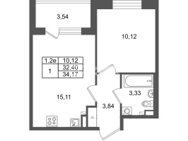 2 ккв (Евро) № 388 Корп.: 8.1 , Секция 1.8  в ЖК Парадный ансамбль
