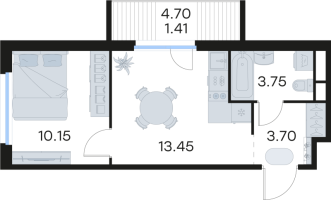 1 ккв № 118 Корп.: 6 , Секция 1  в ЖК Парголово