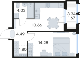 1 ккв № 268 Корп.: 5 , Секция 2  в ЖК Парголово