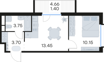 1 ккв № 120 Корп.: 4 , Секция 1  в ЖК Парголово