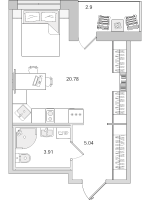 Студия № 1617 Корп.: 3.1 , Секция 12  в ЖК Parkolovo
