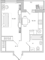 1 ккв № 863 Корп.: 3.2 , Секция 7  в ЖК Parkolovo