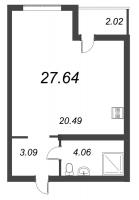 Студия № 1183 Корп.: 2.2 Уч. 2 , Секция 8  в ЖК Parkolovo