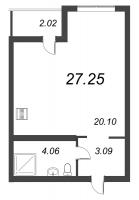 Студия № 1136 Корп.: 2.2 Уч. 2 , Секция 8  в ЖК Parkolovo