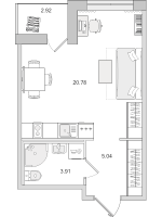 Студия № 1438 Корп.: 3.1 , Секция 11  в ЖК Parkolovo