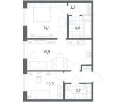 3 ккв (Евро) № 314 Корп.: 1.3 , Секция 1  в ЖК Парусная 1