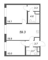 3 ккв (Евро) № 18 Корп.: 1.1 , Секция 1  в ЖК Парусная 1