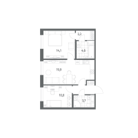 3 ккв (Евро) № 209 Корп.: 1.2 , Секция 1  в ЖК Парусная 1