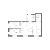 4 ккв (Евро) № 1174 Корп.: 4.2 , Секция 1  в ЖК Парусная 1