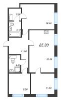 4 ккв (Евро) № 562 Корп.: 2.3 , Секция 1  в ЖК Парусная 1