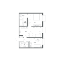 3 ккв (Евро) № 177 Корп.: 1.2 , Секция 1  в ЖК Парусная 1