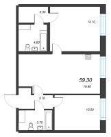 3 ккв (Евро) № 52 Корп.: 1.1 , Секция 1  в ЖК Парусная 1