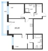 2 ккв № 483 Корп.: 2.1 , Секция 2  в ЖК Парусная 1
