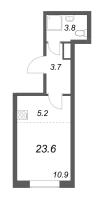 Студия № 35 Корп.: 1.1 , Секция 1  в ЖК Парусная 1