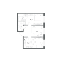 3 ккв (Евро) № 830 Корп.: 3.2 , Секция 2  в ЖК Парусная 1
