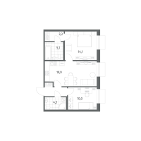 3 ккв (Евро) № 213 Корп.: 1.3 , Секция 1  в ЖК Парусная 1