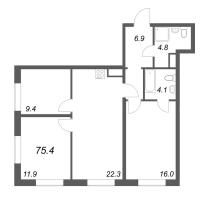4 ккв (Евро) № 93 Корп.: 1.1 , Секция 1  в ЖК Парусная 1