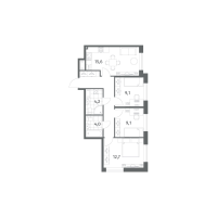 4 ккв (Евро) № 655 Корп.: 3.1 , Секция 1  в ЖК Парусная 1