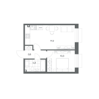 2 ккв (Евро) № 318 Корп.: 1.4 , Секция 1  в ЖК Парусная 1
