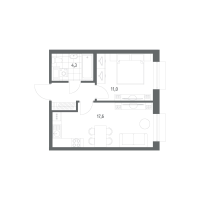 2 ккв (Евро) № 283 Корп.: 1.3 , Секция 1  в ЖК Парусная 1