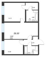 3 ккв (Евро) № 18 Корп.: 1.1 , Секция 1  в ЖК Парусная 1