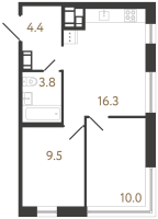 3 ккв (Евро) № 393 Корп.: 1 , Секция 3  в ЖК Передвижники 2