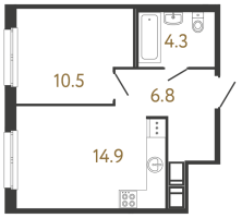 1 ккв № 48 Корп.: 1 , Секция 1  в ЖК Передвижники