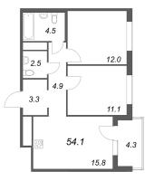 3 ккв (Евро) № 331 Корп.: 1 , Секция 5  в ЖК Передвижники