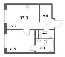 1 ккв № 95 Корп.: 1 , Секция 1  в ЖК Передвижники