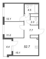 3 ккв (Евро) № 138 Корп.: 1 , Секция 2  в ЖК Передвижники