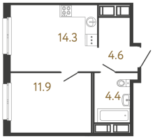 1 ккв № 85 Корп.: 1 , Секция 1  в ЖК Передвижники