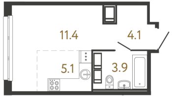 Студия № 261 Корп.: 1 , Секция 4  в ЖК Передвижники