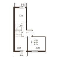 2 ккв № 271 Корп.: 1 , Секция 6  в ЖК Перспектива (Пулковское, 34)