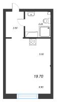 Студия № 18 Дом: 216.1 Корп.: 18.1 Уч. 132 , Секция 1  в ЖК Пейзажный квартал