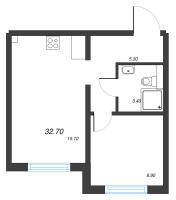 1 ккв № 170 Дом: 223.2 Корп.: 18.5 Уч. 132 , Секция 2  в ЖК Пейзажный квартал