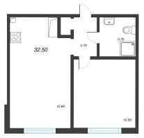 2 ккв (Евро) № 20 Дом: 215.1 Корп.: 18.3 , Секция 1  в ЖК Пейзажный квартал