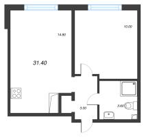 1 ккв № 114 Дом: 215.1 Корп.: 18.3 , Секция 1  в ЖК Пейзажный квартал